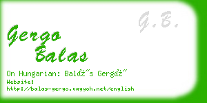 gergo balas business card